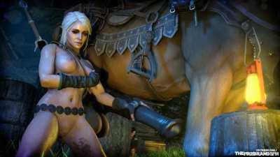 Ciri stroking her horses big cock (thefirebrandsfm)