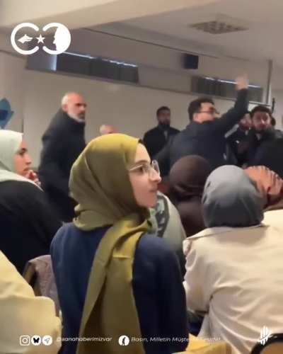 Pedophile Islamic preacher gets thrown eggs by Boğaziçi University students