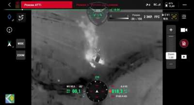 Ukrainian personel and equipment is targeted by drone dropped grenades in the vicinity of Pokrovsk