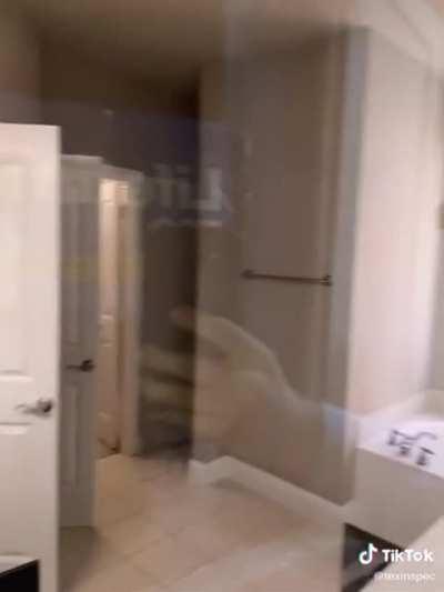 Surprise surprise hidden 2 way mirror to the bathroom