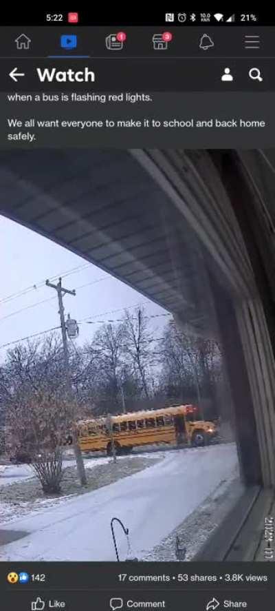 WCGW going around a school bus