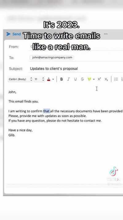 Write emails like a real man