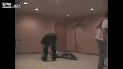 classic vid: Kid accidentally sucker punches friend after trying to create a fake fight scene (loud)