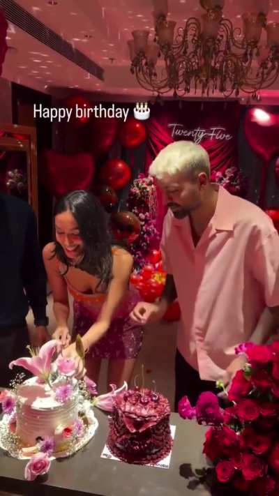 Hardik Pandya celebrates his girlfriend Maheika sharma 25th birthday in style ❤️