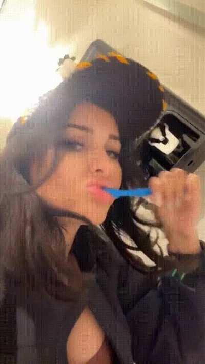 She’s very active on snap today