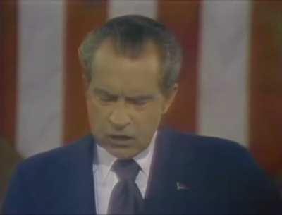 1974: Nixon asks that whoever is president in 2001 “look back with pride” at the time America “ended its longest war” and “began its longest peace”.