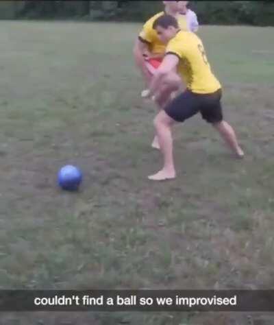 Just a pair of lads having a kickabout, nothing to see here