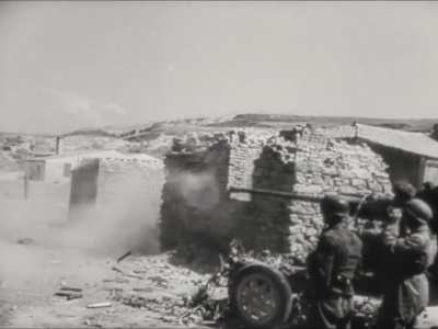 German Fallschirmjäger turn a captured Bofors 40mm gun against its former users on Crete in May 1941