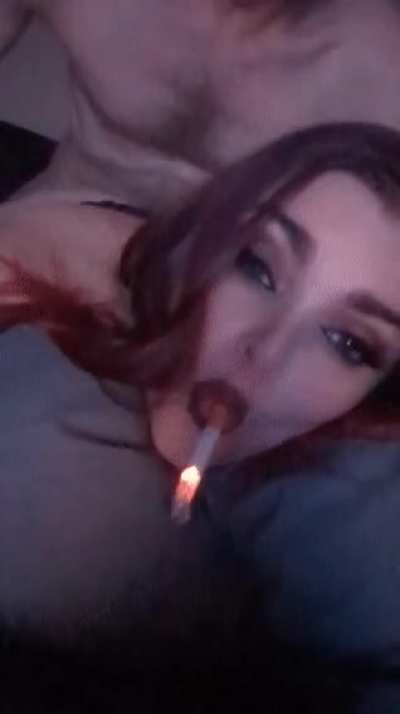 Getting fucked from behind while dangling a cigarette