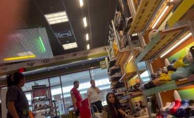 Asian lady couldn’t help but to stare at my big gorilla bulge 