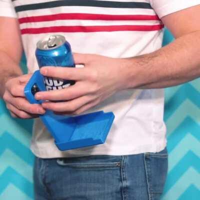 I create fake products for fun, so I built an iPhone case with a built-In fold out can holder.