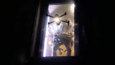 Fuck in in a glass elevator shooted by drone [GIF]