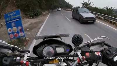 NEVER OVERTAKE AT BLIND TURNS. [WARNING: SERIOUS ACCIDENT] More details in comment.