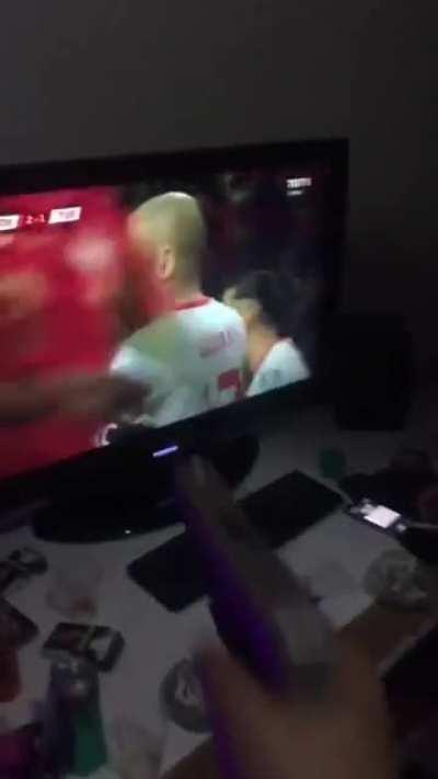 Least angry Turkish fan.