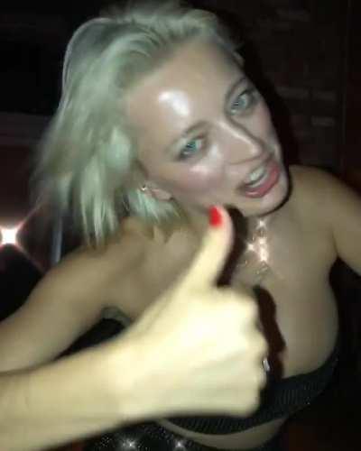 Caroline Vreeland showing off her body before getting gang banged in a club