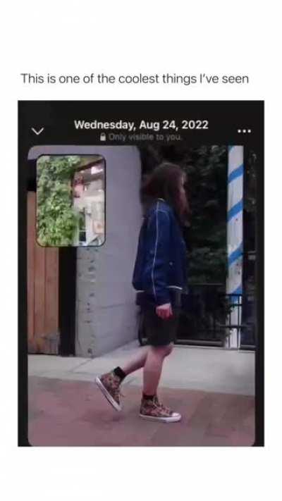 The way this dude edits himself walking in pictures