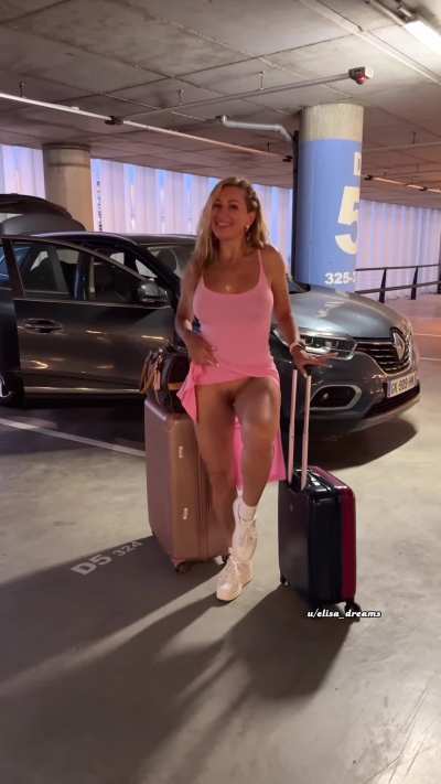 Flashing my sweet pussy