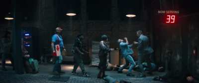 Frank Drebin Jr taking out henchmen with ease