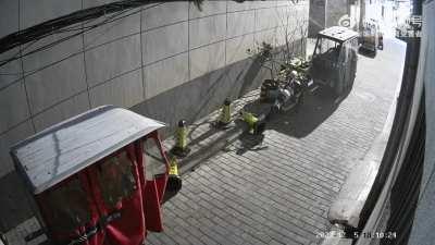 to kick down a traffic cone
