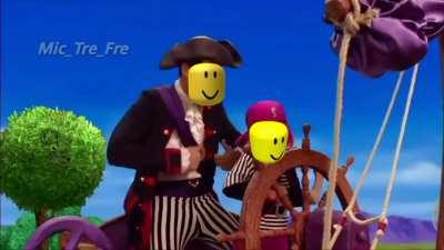We are a Pirate with Roblox Dead Sound (I did it myself, it took me four hours, but it was worth it)