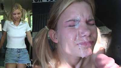 She was game until the first blast hits her