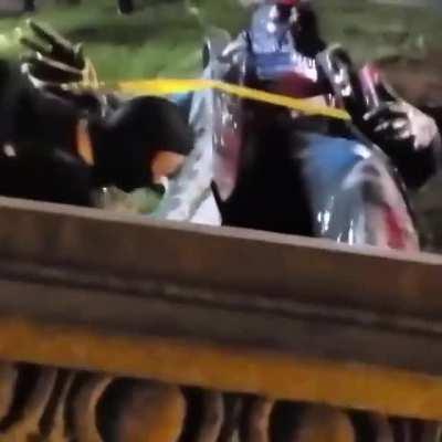 Statue of confederate general Albert Pike in DC last night