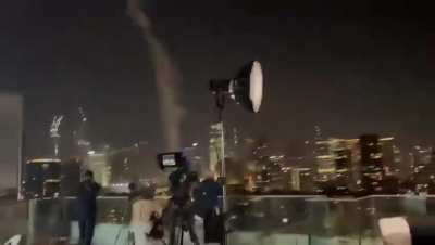 Iranian ballistic missiles intercepted over and impacting downtown Tel Aviv (June 13, 2025)