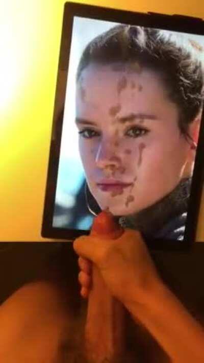 my bud jerkin his huge cock 2 Daisy Ridley - hot cum tribute - If u want 2 b fed celebs and porn and show off jerkin over them on a second screen - public or private sessions - add hertsgirls on k1k