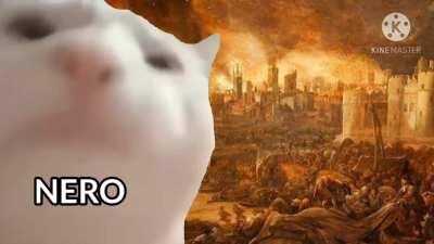 Nero vibin to lyre while Rome burns