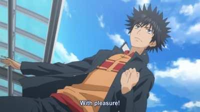 Girl receives fan service from her crush [A Certain Magical Index II]