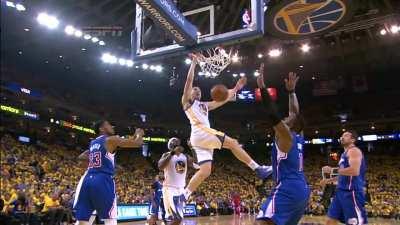 [Highlight] Klay Thompson slams it on Big Baby Davis - 2014 Playoffs