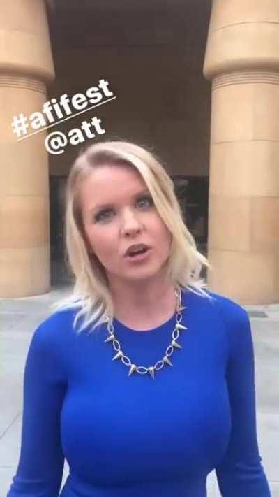 Huge tits in blue dress