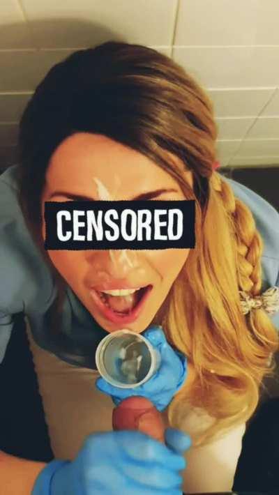 We got CAUGHT..Interrupted cumshot facial at the sperm bank