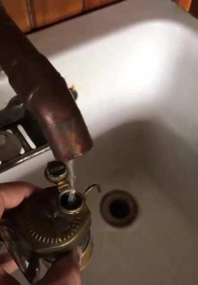 The chemical reaction in miner flashlights.