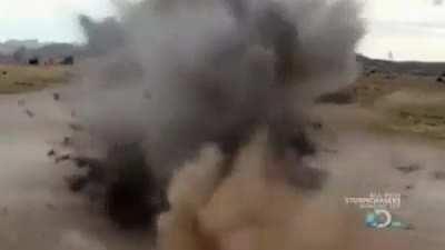 In 2009, the Mythbusters tried to see if they could split a car down the middle using a snow plow blade on a rocket sled, going 550 miles per hour.