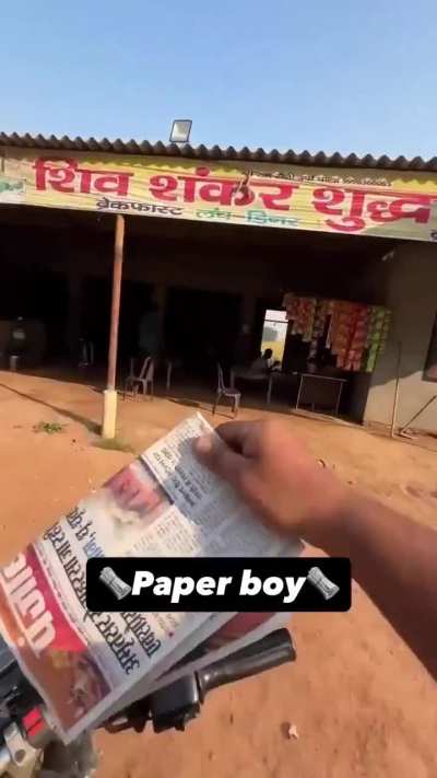 Paper boy with 17 years of experience showing his skills