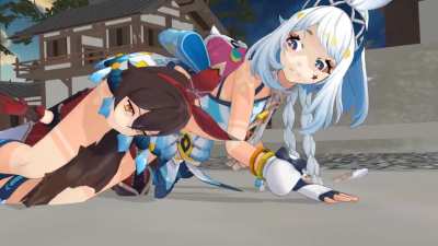 [MMD]Genshin Impact Mualani Headscissor And Neck Snap