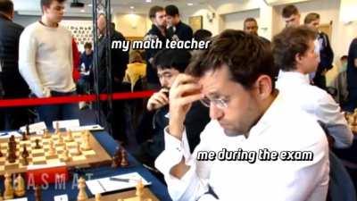 my math teacher when i take the exam