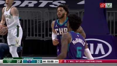 [Highlight] Miles Bridges completes a long alley oop from Devonte Graham