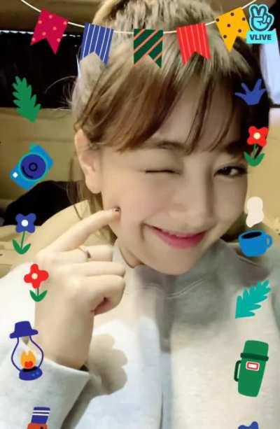 Adorable Jihyo wink + cheekpoke