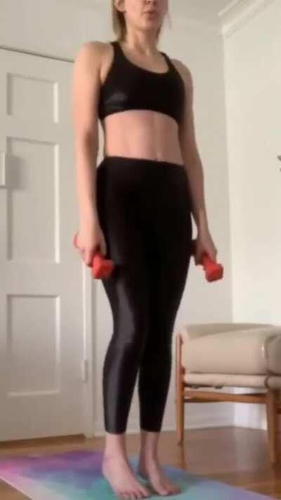 Cathy looking cute in yoga pants