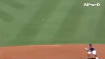 Chris Taylor gets thrown out by Dodgers ball boy playing left field...