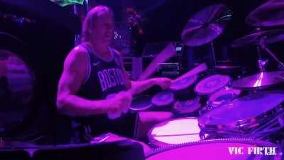 I see your John Bonham and raise you Danny Carey of Tool with his polyrhythms