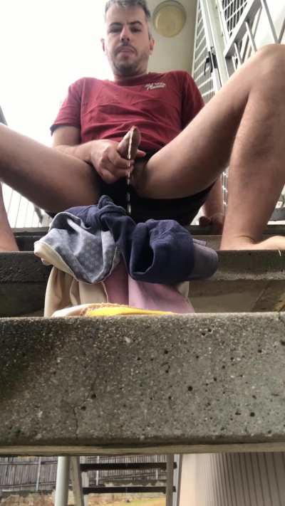 Pissing all over my clothing outside