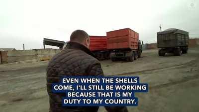 Ukrainian farmer in eastern Ukraine: 