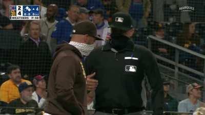 [Highlight] Marisnick drives in 2 with a swinging bunt single and gets a ball to the butt for his troubles