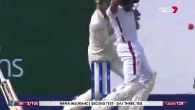 Interesting way of deflecting the ball