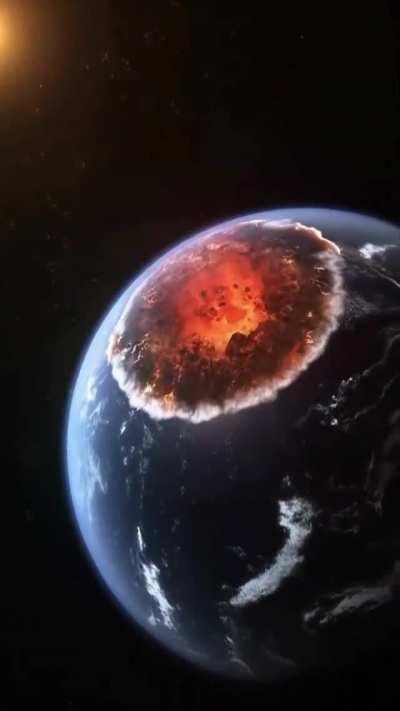 a visual to show what would happen if a coin sized black hole appeared on earth