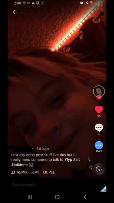 This is same person I posted earlier, back it again, I made a fake tiktok account (god forgive me) to get this here