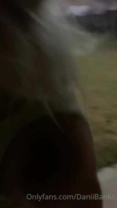 Dirty bitch getting fucked in the middle of the street